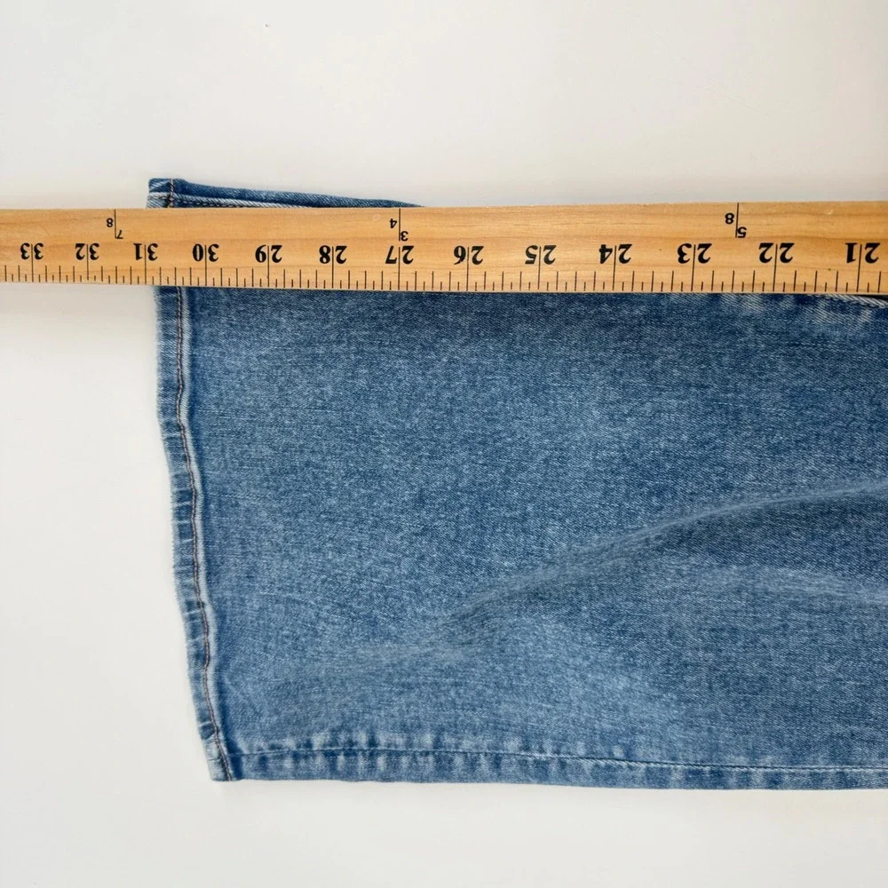 American Eagle‎ Women 6 Long Tall Blue Distressed Flare Jeans Next Level Stretch